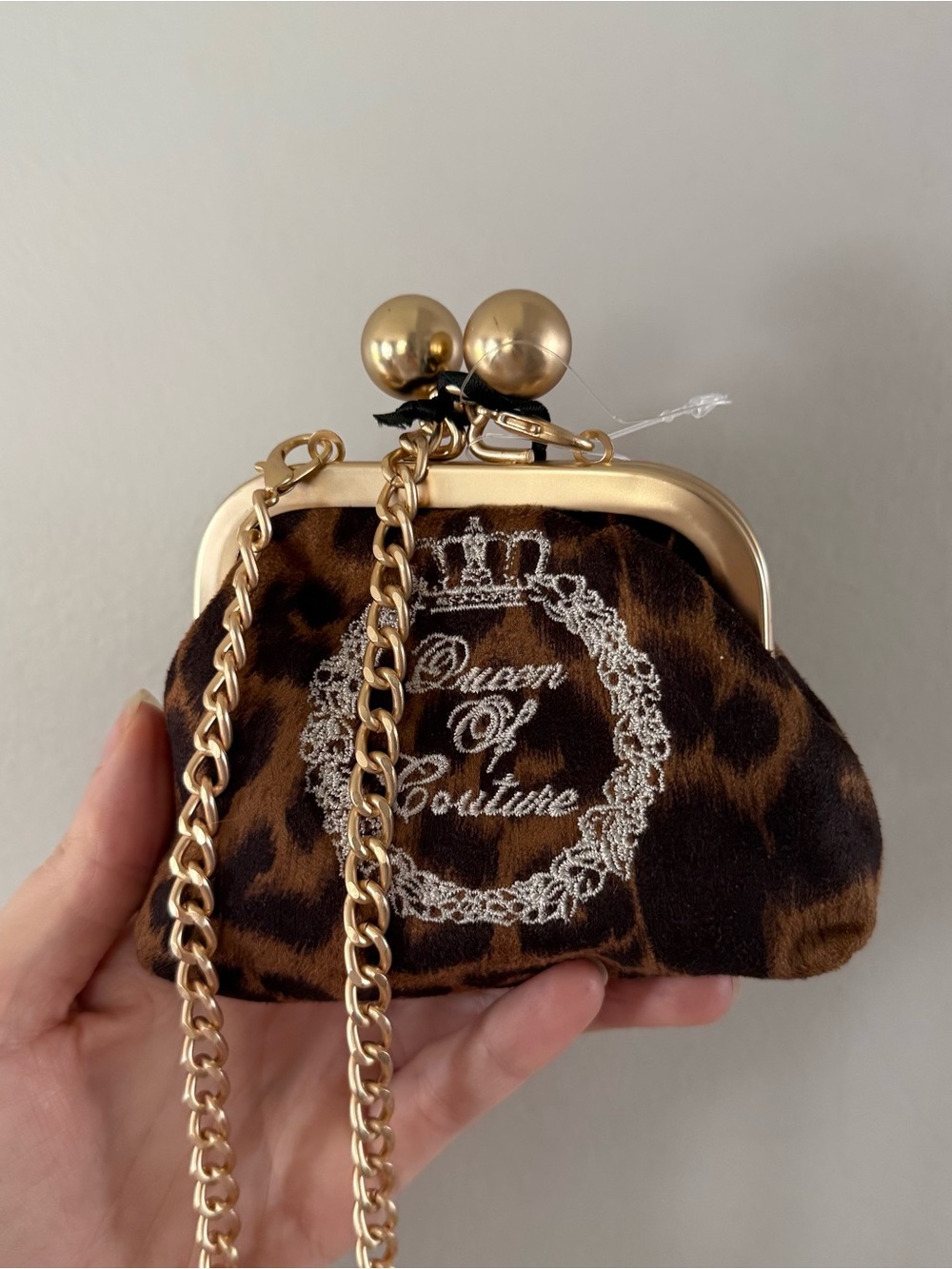 Juicy couture Leopard Print Mini Bag with Gold Chain